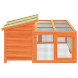 Rabbit Hutch Brown 144x123x67.5 cm Solid Wood Pine 172280