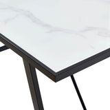 281553 Dining Table White 160x80x75 cm Tempered Glass