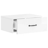 Wall-Mounted Bedside Cabinet with Drawer 2 pcs High Gloss White 898964