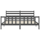 Bed Frame without Mattress Grey 200x200 cm Solid Wood Pine 3192058