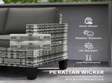 Two-Seater Rattan Outdoor Sofa - Light Grey T3398P317833