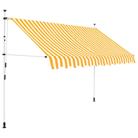 ZNTS Manual Retractable Awning 300 cm Orange and White Stripes 43234