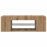 TV Cabinet with LED Lights Artisan Oak 90x39x30 cm Engineered Wood 856326