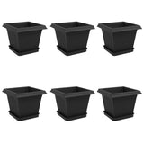 Plant Pots 6 pcs Black 20 x 20 x 16 cm Plastic 3403298