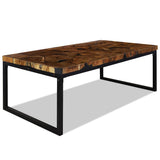 Coffee Table Black and Brown Teak Wood and Resin 110x60x40 cm 244551