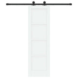 Sliding Door White and Black 61 x 198.5 cm Solid Pine Wood 3333325