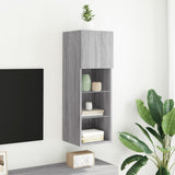 TV Cabinet with LED Lights Grey Sonoma 30.5x30x90 cm 837011