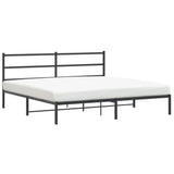 Metal Bed Frame without Mattress with Headboard Black 183x213cm 355370