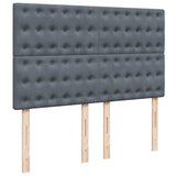 Box Spring Bed with Mattress Dark Grey 140x190 cm Velvet 3290919