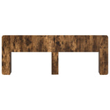 Headboard Cabinet with Storage Smoked Oak Engineered Wood 8001233