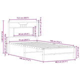 Bed Frame without Mattress Smoked Oak 75x190 cm Small Single Engineered Wood 4106880