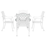 Garden Table Set 5 pcs White Cast Aluminium 3334738