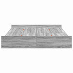 Storage Bed Frame Grey sonoma 140 x 190 cm Engineered wood 3335314