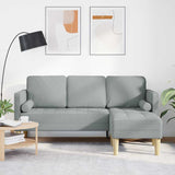 Sofa Set with Cushion Light Grey 173 x 131 x 67 cm Polyester 42001913