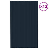Roof Panels 12 pcs Galvanised Steel Anthracite 80x45 cm 317203
