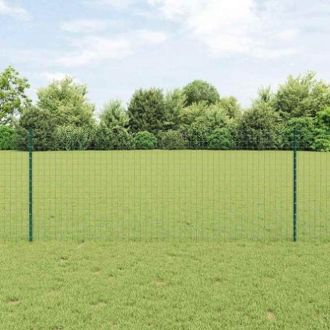 Fence Posts Height Adjustable Manual 44 pcs Green 140 cm Steel 3335919