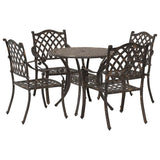 Garden Dining Set 5 pcs Bronze Aluminium 3334692