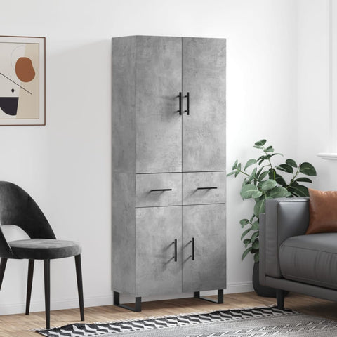 Highboard Concrete Grey 69.5x34x180 cm Engineered Wood 3198173