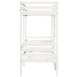 ZNTS Loft Bed Frame with Desk and Chairs White 80x200cm Solid Wood Pine 3308557