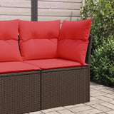 Garden Sofa with Cushion Brown 62 x 62 x 69 cm Poly Rattan 366225