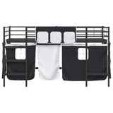 Kids'Loft Bed Frame with Curtains Black 90 x 200 cm 42020790