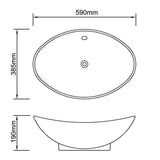 Black Luxury Ceramic Basin Oval with Overflow 59 x 38,5 cm 140680