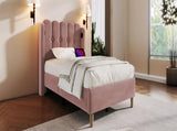 Upholstered Single with USB and Type-C Charging, Frame with Wooden Slatted Frame, Teenager N601P288477R
