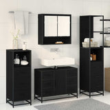 Bathroom Furniture Set 4 pcs Black Oak Engineered Wood 3402464