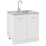 Kitchen Sink with Drainer Set Silver 800x600x155 mm Stainless Steel 147233