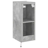 TV Wall Cabinet with LED Lights Concrete Grey 30.5x35x70 cm 837238