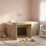 Kids'High Bed Frame with Desk Sonoma Oak Engineered Wood 3422669