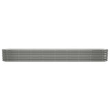 Garden Raised Bed Galvanised Steel 332x40x36 cm Grey 318884
