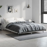 Bed Frame without Mattress Grey Sonoma 135x190 cm Double Engineered Wood 832291