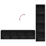 Bookshelf 3 pcs Black Oak 36 x 30 x 143 cm Engineered Wood 3333046