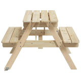 Picnic Table for 4 Kids with Umbrella Hole Solid Wood Fir 4008983