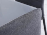 High Back Dining Chairs Modern Upholstered Linen-Touch Fabric Accent Chairs with Metal Legs for T3398P328170