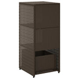 Garden Storage Cabinet Brown 50x55x115 cm Poly Rattan 365548