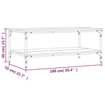 ZNTS Coffee Table Smoked Oak 100x55x40 cm Engineered Wood 832835