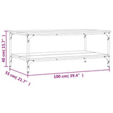 ZNTS Coffee Table Smoked Oak 100x55x40 cm Engineered Wood 832835