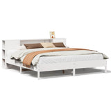 Bookcase Bed without Mattress White 200x200 cm Solid Wood Pine 3322820