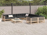 9 Piece Garden Sofa Set Solid Wood Pine 3299365