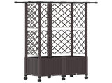 Raised Bed with Trellis and Roof Brown 124 x 40 x 142 cm PP 3423037