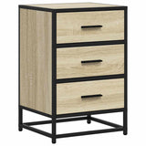 ZNTS Bedside Cabinet Sonoma Oak 40x34.5x60 cm Engineered Wood and Metal 848720