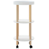 3-tier Trolley White 38x38x82 cm Engineered Wood&Solid Wood Pine 345600