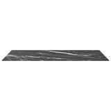 Table Top Black 120x65 cm 8mm Tempered Glass with Marble Design 322276