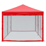 Folding Party Tent with Sidewalls Red 3x6 m 93555