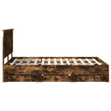 Bed Frame with Drawer Smoked Oak 140 x 190 cm Engineer Wood 3411121