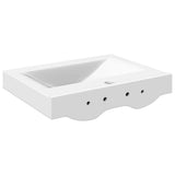 Rectangular Ceramic Basin Sink White with Faucet Hole 60x46 cm 140686