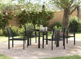 Garden Dining Set 5 pcs Black Powder-Coated Steel 3379164
