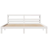 Bed Frame with Headboard without Mattress White 200x200 cm 3306056